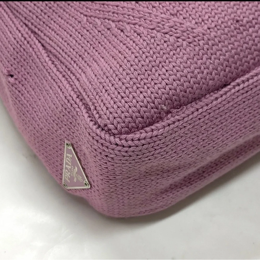 Prada Women’s‎ Purple/Lavender Vintage Wool Knitted Tote Bag/Purse/Handbag 💜
